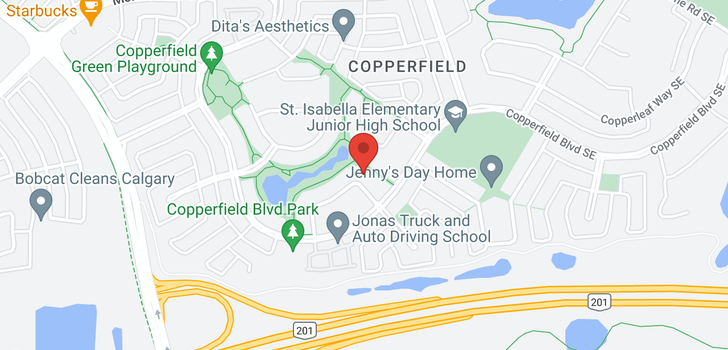 map of 91 Copperfield Crescent SE